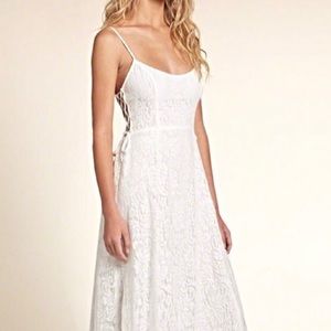 Hollister white lace summer maxi dress
